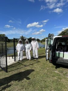 Beekeepers working with the Southwinds bees.