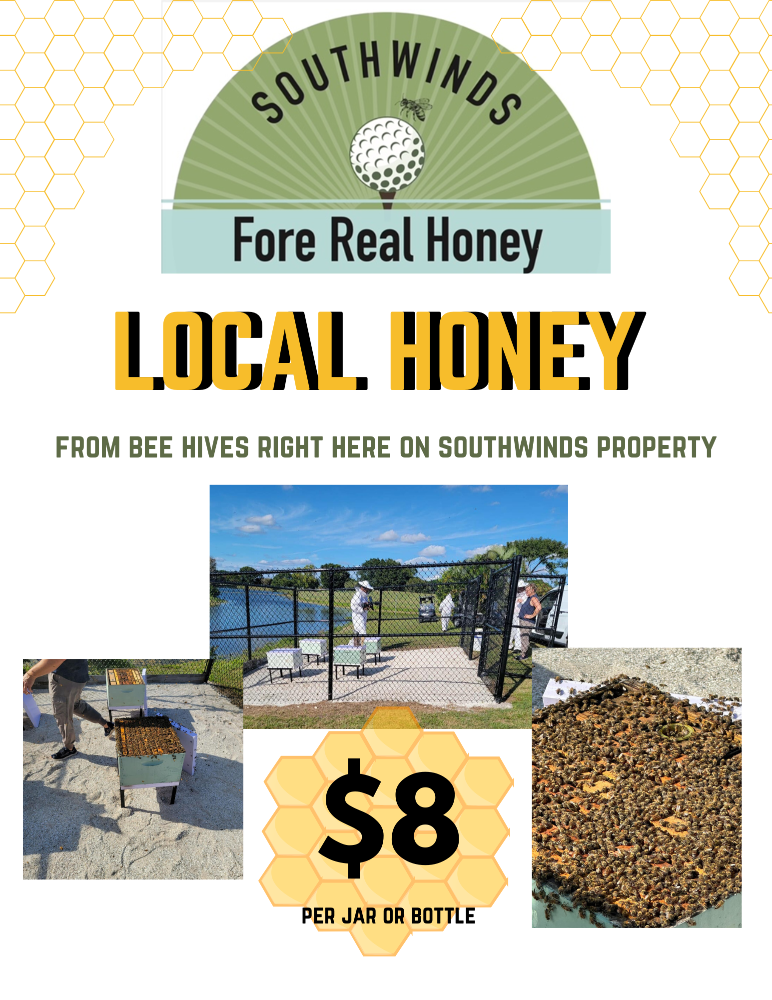 Fore Real Honey advertisement; $8 per jar or bottle.
